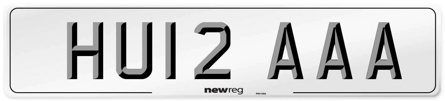 HU12 AAA Number Plate from New Reg